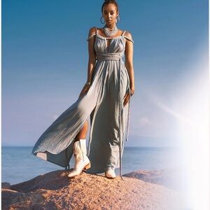 Sky Blue Greek Goddess Prom Boho Dress from Aya Sacred Wear